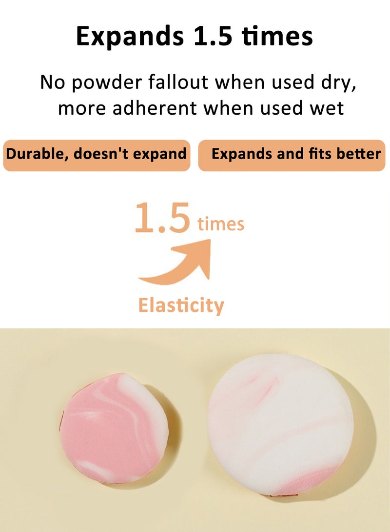 Generic Waterdrop Shaped Powder Puff Set, Reusable Peach Pink Makeup Sponge Puff for Face, 7 Pack  - Image 3