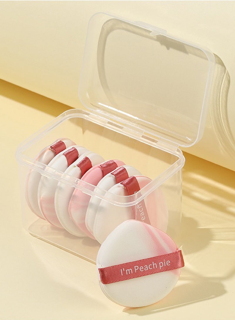 Generic Waterdrop Shaped Powder Puff Set, Reusable Peach Pink Makeup Sponge Puff for Face, 7 Pack  - Image 5