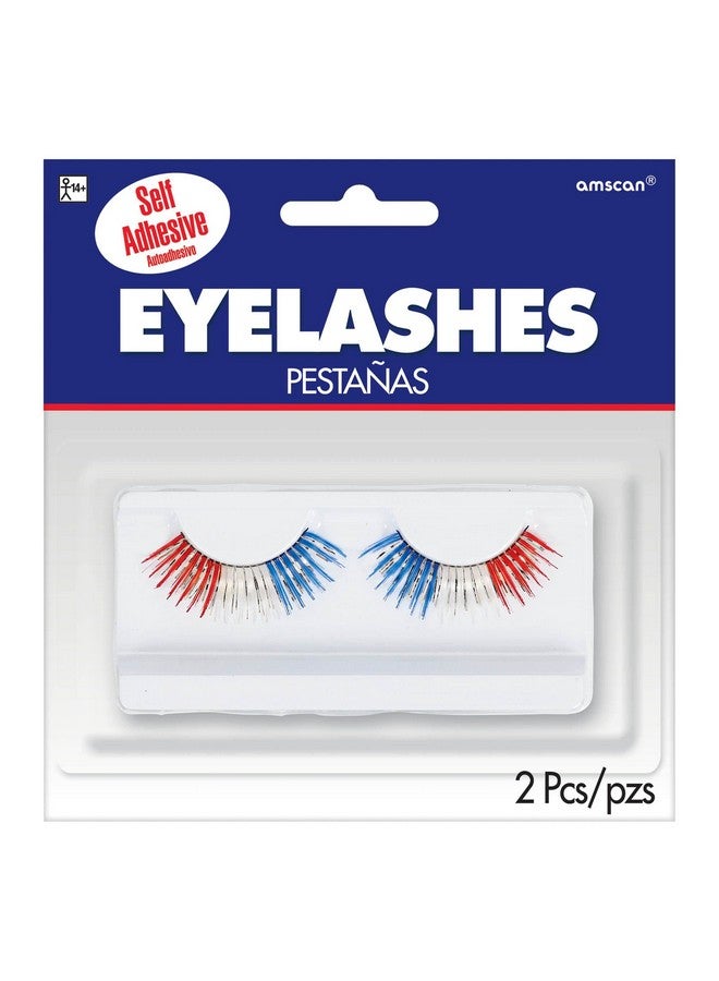 Amscan Self Adhesive Patriotic False Eyelashes 1/2" X 1" Multicolor 1 Pair - Image 1
