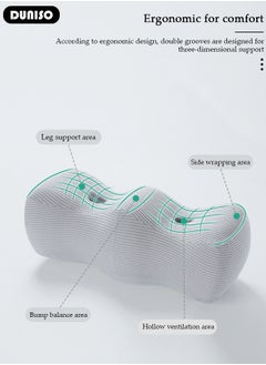 DUNISO Memory Foam Knee Pillow, Knee Pillow Leg Elevation Wedge Pillow, Leg Pillows for Sleeping, Elevation Pillow for Relief Twisted Spine, Sciatica, Leg Numbness, Back, Joint, Hip, Surgery Pain  - Image 2