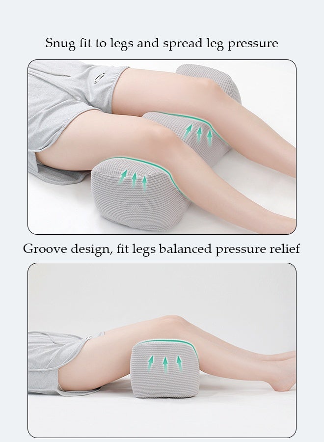 DUNISO وسادة الركبة المصنوعة من إسفنج الذاكرة، وسادة الركبة لرفع الساق، وسائد الساق للنوم، وسادة رفع لتخفيف الالتواء في العمود الفقري، وآلام عرق النسا، وخدر الساق، والظهر، والمفاصل، والورك، وآلام الجراحة - Image 4