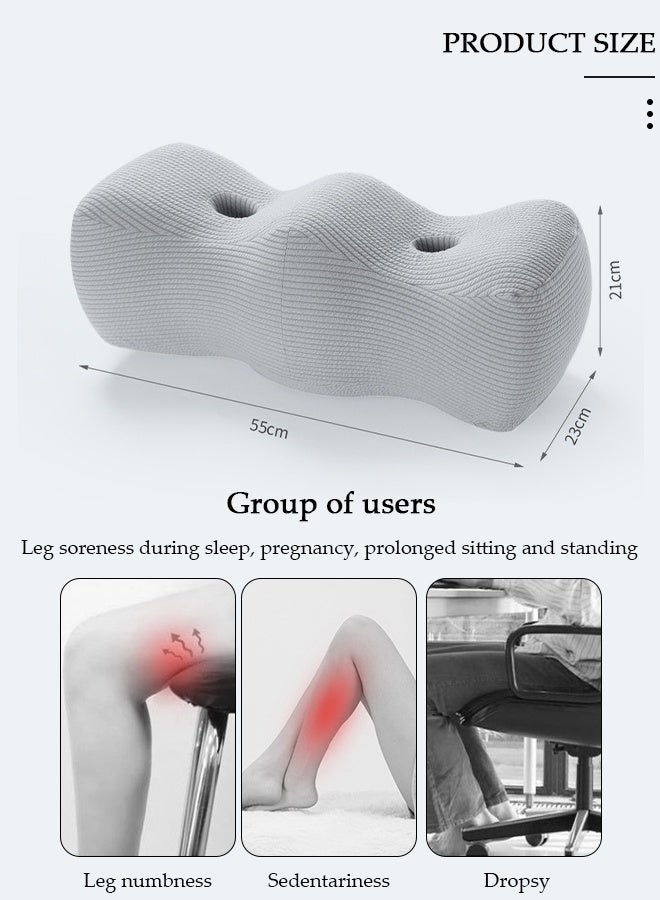 DUNISO وسادة الركبة المصنوعة من إسفنج الذاكرة، وسادة الركبة لرفع الساق، وسائد الساق للنوم، وسادة رفع لتخفيف الالتواء في العمود الفقري، وآلام عرق النسا، وخدر الساق، والظهر، والمفاصل، والورك، وآلام الجراحة - Image 2