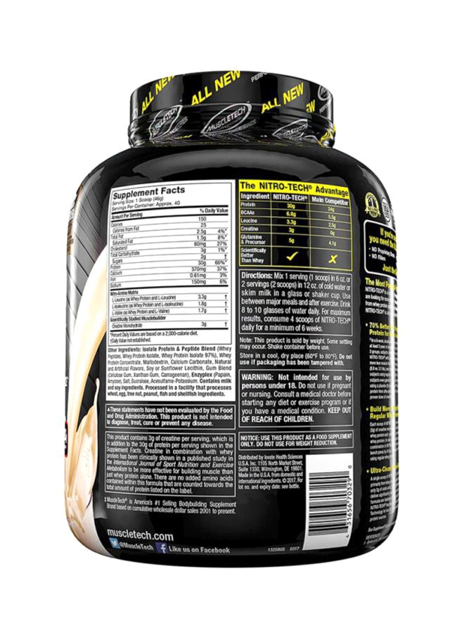 MuscleTech Nitro Tech Protein Vanilla Cream 1.81 Kg - Image 3