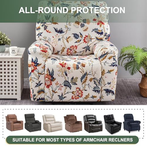 HAOYONG Recliner Chair Covers Stretch Recliner Slipcovers Washable Lazyboy Recliner Cover 4 Pieces Covers for Recliners 1 Seat Recliner Couch Covers Furniture Protector Prevent Stain and Pets Hair - Image 4