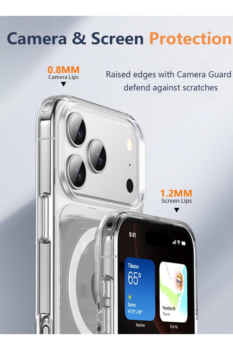 CLPURE iPhone 17 Pro Max Clear Transparent Case Compatible with MagSafe, Anti-Yellowing, Anti-Scratch, Rugged Shockproof Protective Bumper Cover - Image 4