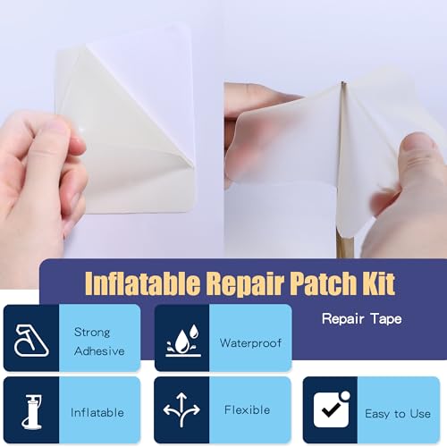Breliter Inflatable Patch Repair Kit - Waterproof TPU Pool Repair Tape, Heavy Duty Repair Patch for Air Mattress, Bounce House, Inflatable Toys, Tent, Swimming Ring - 10 Packs of 2.5in x 2.5in, Square - Image 3