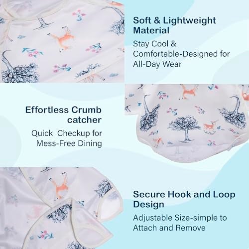 Chic Buddy Bibs for Baby Boys & Girls 6 to 36 Months | Pack of 2, Adjustable Sleeveless Feeding Bibs with Pocket (Woodland Collection) - Image 3
