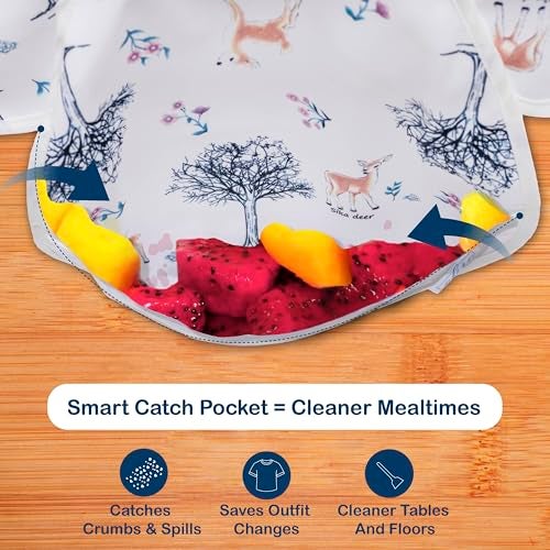 Chic Buddy Bibs for Baby Boys & Girls 6 to 36 Months | Pack of 2, Adjustable Sleeveless Feeding Bibs with Pocket (Woodland Collection) - Image 5