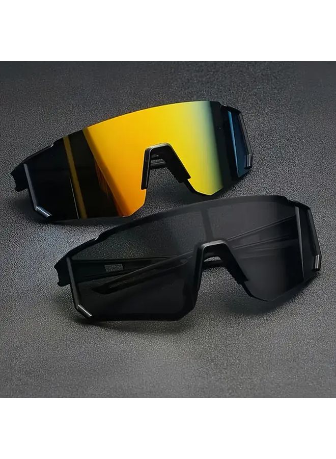 2 Pairs Mens Large Frame Fashion Glasses Lightweight Durable Black Grey Black Red - Image 1
