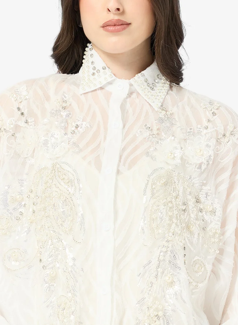 ELLA  Embelllished Shirt for Women | Best Price UAE