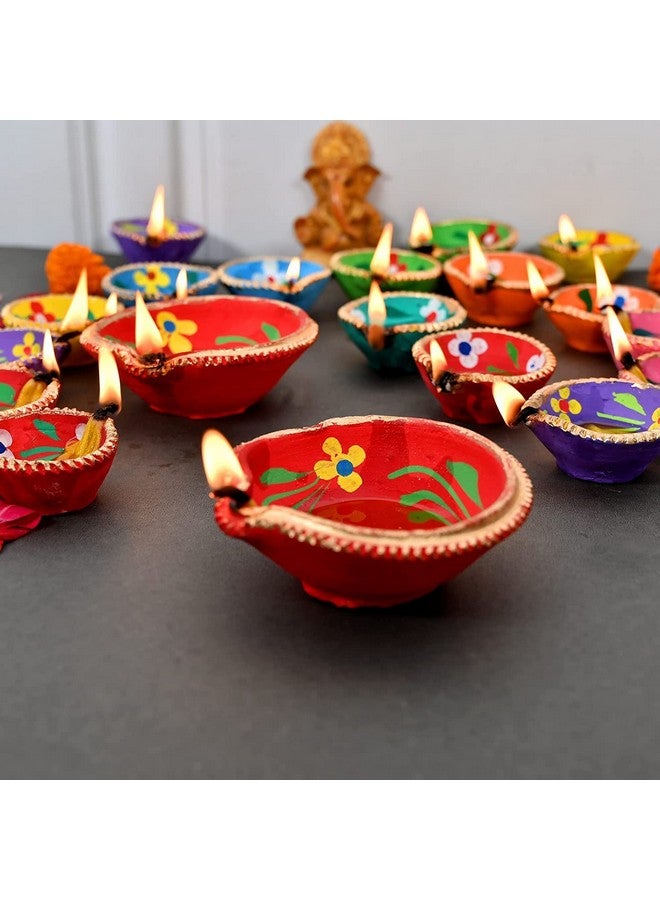 Saudeep India Diwali Diyas | Traditional Handmade Terracotta Clay Diya | Mitti Deepak Decorate for Diwali | Diya for Puja | Diwali Home Decoration Diya (Pack of 31) - Image 1