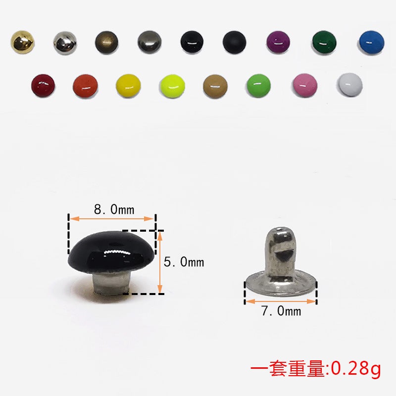 Round Head Rivets DIY Fashion Accessory Crafts 8mm mushroom nail + 8*6 trumpet feet 