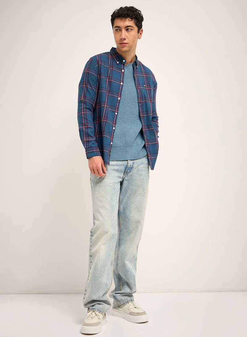 THE BEAR HOUSE Cotton Shirt for Men | Slim Fit, Long Sleeve, Casual & Formal Wear | Soft, Breathable Fabric for Office, Everyday, & All-Season Use in Classic & Trendy