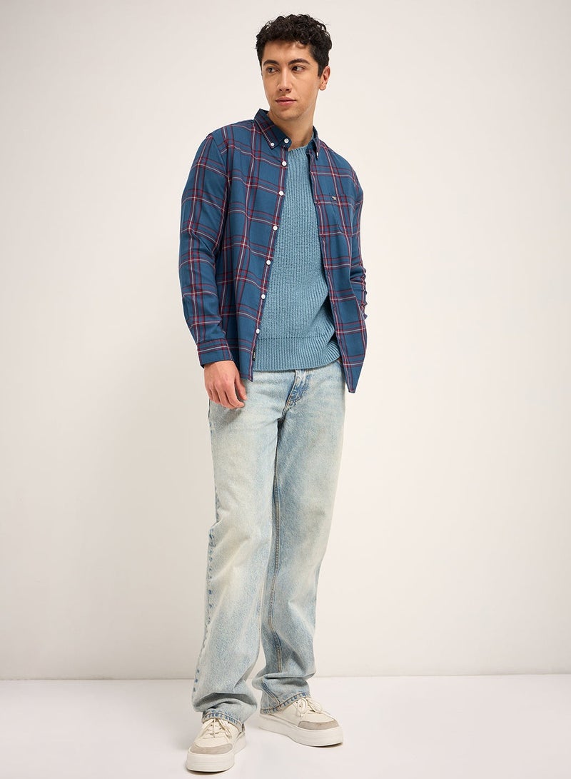 THE BEAR HOUSE Cotton Shirt for Men | Slim Fit, Long Sleeve, Casual & Formal Wear | Soft, Breathable Fabric for Office, Everyday, & All-Season Use in Classic & Trendy - Image 1