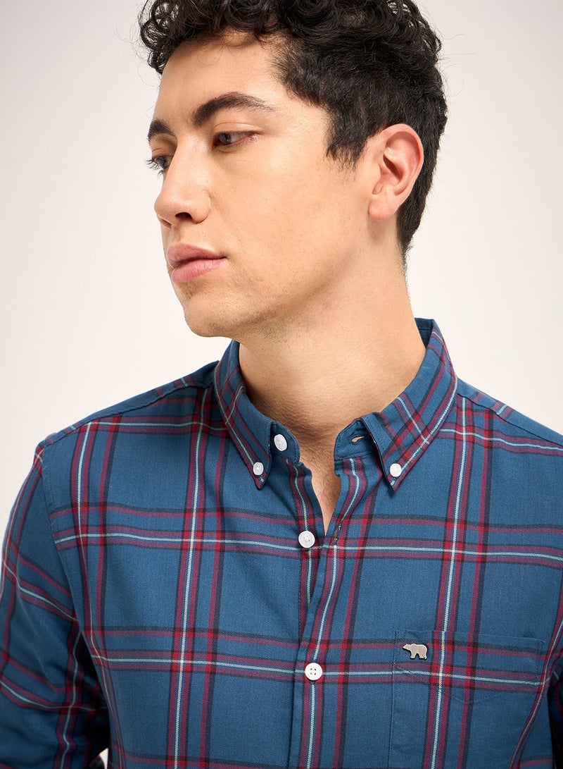 THE BEAR HOUSE Cotton Shirt for Men | Slim Fit, Long Sleeve, Casual & Formal Wear | Soft, Breathable Fabric for Office, Everyday, & All-Season Use in Classic & Trendy - Image 4