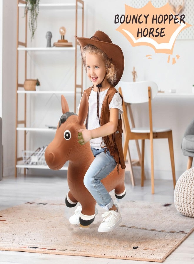 Restroma 3 Pack Inflatable Bouncy Horse Hopper Jumping Horse Toys for Kids Indoor Outdoor Activity Ride, 3 Styles - Image 4