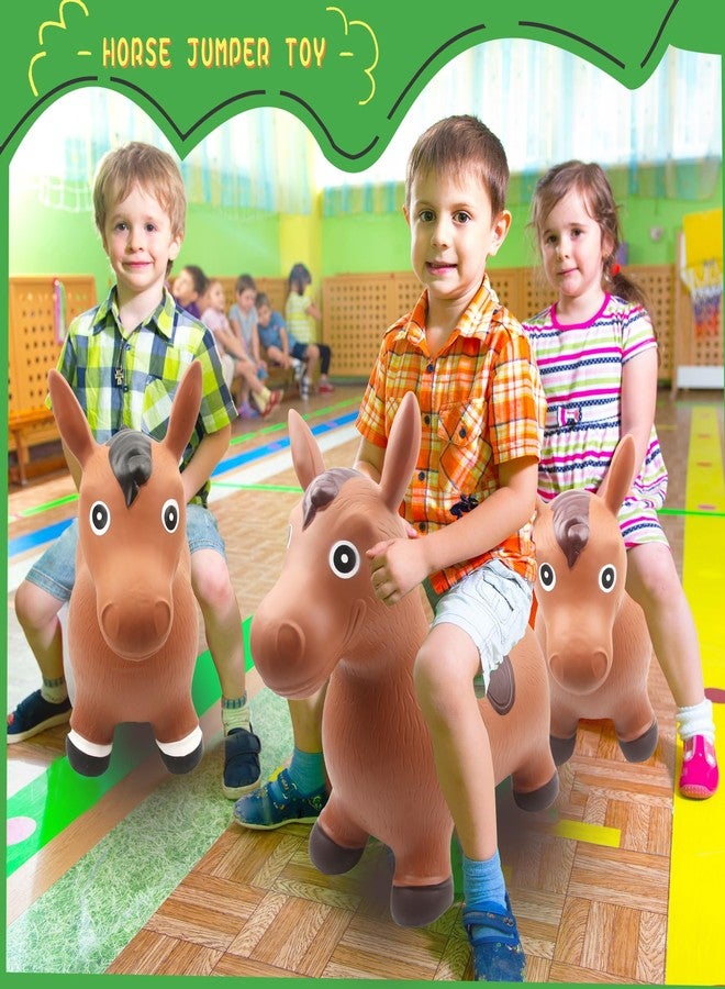 Restroma 3 Pack Inflatable Bouncy Horse Hopper Jumping Horse Toys for Kids Indoor Outdoor Activity Ride, 3 Styles - Image 3