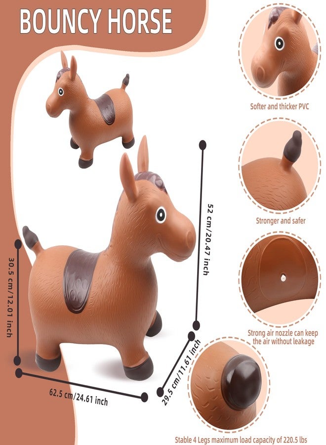 Restroma 3 Pack Inflatable Bouncy Horse Hopper Jumping Horse Toys for Kids Indoor Outdoor Activity Ride, 3 Styles - Image 2
