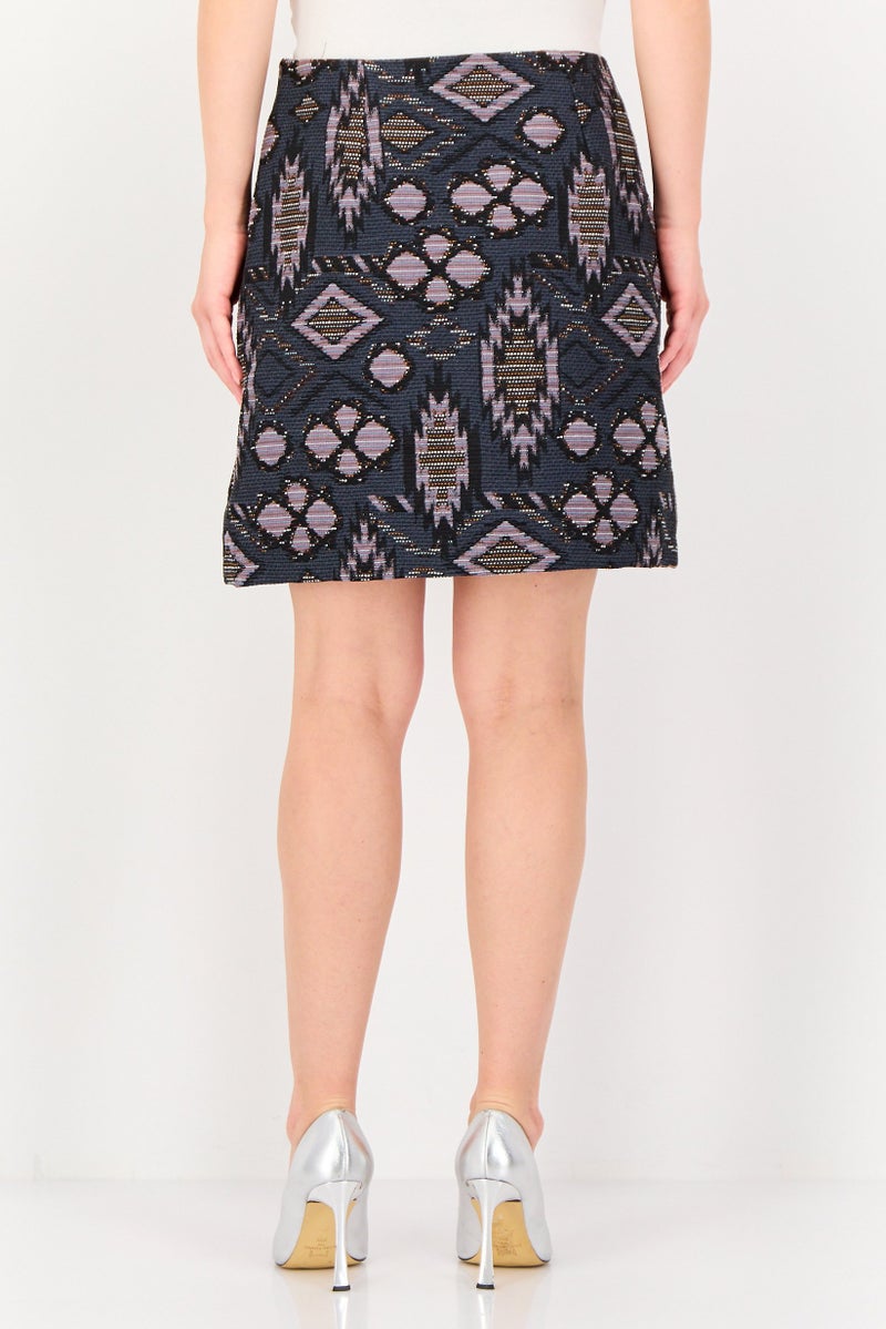 promod Women Embroidered Mini Skirt, Multicolor - Image 3