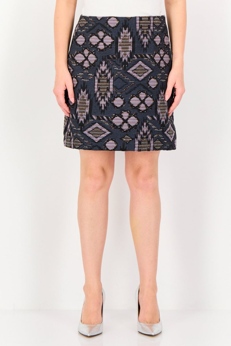 promod Women Embroidered Mini Skirt, Multicolor - Image 1