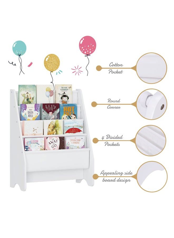 UTEX Kids Sling Bookshelf, Magazine/Book Rack,Book Organizer (White) - Image 4