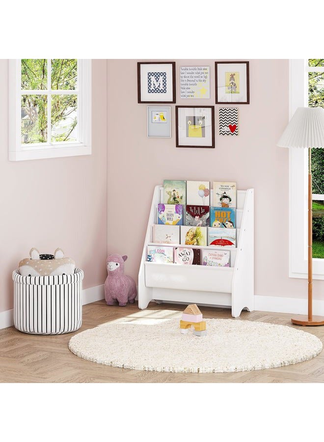 UTEX Kids Sling Bookshelf, Magazine/Book Rack,Book Organizer (White) - Image 5