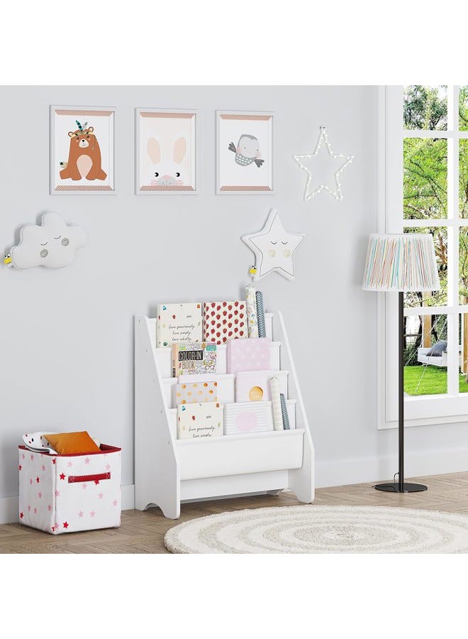 UTEX Kids Sling Bookshelf, Magazine/Book Rack,Book Organizer (White) - Image 3