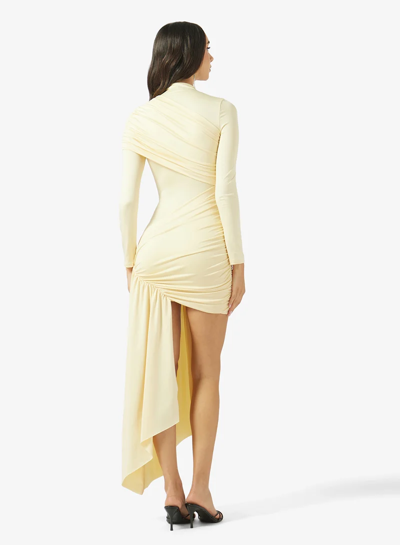 Ginger Draped Bodycon Dress with Trail