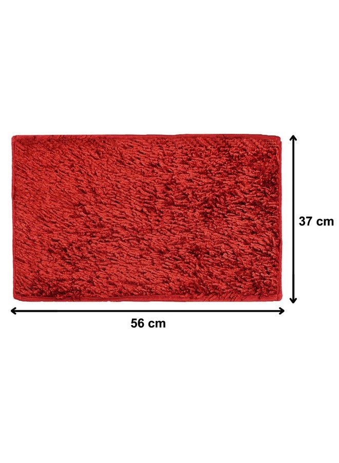 Kuber Industries Velvet Shaggy Premium Heavy Duty Doormat, Indoor Outdoor, Easy Clean, Waterproof, Low-Profile Mats for Entry, Patio, Garage (Red, Standard) - Image 5