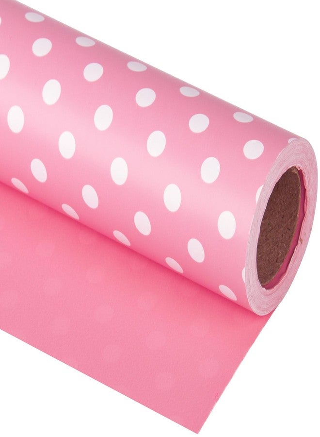 WRAPAHOLIC Reversible Wrapping Paper - Pink and Polka Dot Design for Birthday, Holiday, Wedding, Baby Shower Wrap - 30 inch x 33 feet - Image 1