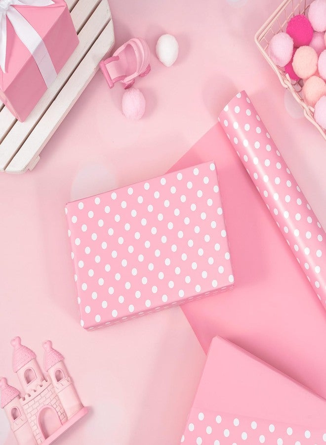 WRAPAHOLIC Reversible Wrapping Paper - Pink and Polka Dot Design for Birthday, Holiday, Wedding, Baby Shower Wrap - 30 inch x 33 feet - Image 5