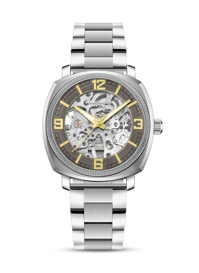 Kenneth Cole New York Kenneth Cole New York 39mm Automatic Men's Watch with Antique Silver Dial & Stainless Steel Bracelet