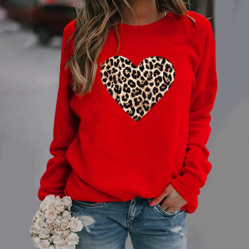 [Same day] Amazon eBay wish AliExpress independent station love pattern printing Leisure Red
