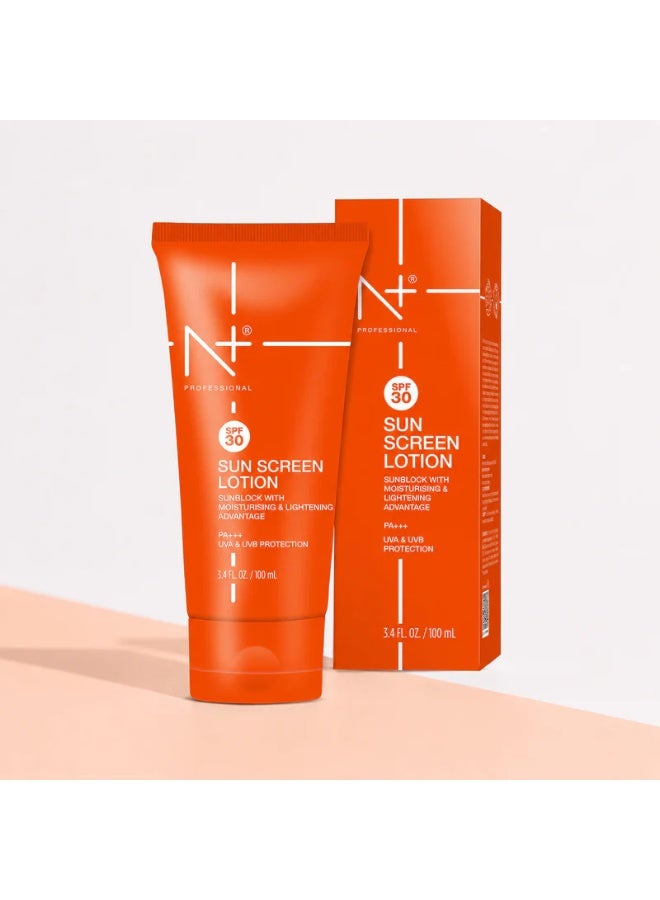 N Plus Professional Sun Screen Lotion SPF 30, UVA & UVB Protection, Sunblock with Moisturising & Lightening Advantage, 50 mL - Image 2