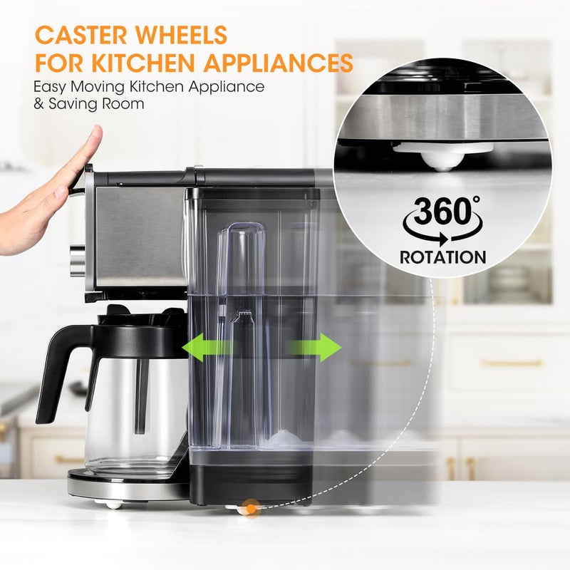 Aieve Appliance Rollers, 8 Pack Small Appliance Slider, Self Adhesive Caster Wheels, Mini Swivel Wheels for Kitchen Countertop Easy Moving - Image 2