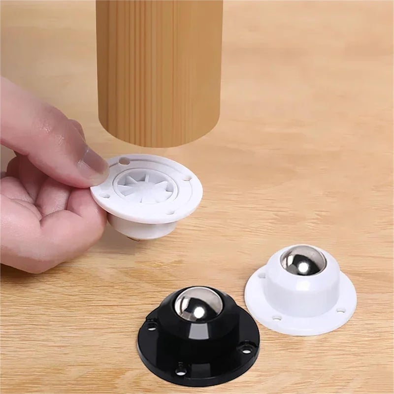 White Self Adhesive Caster Wheels 50pcs Set Universal Furniture Rollers For Storage Box Trash Can - Image 5