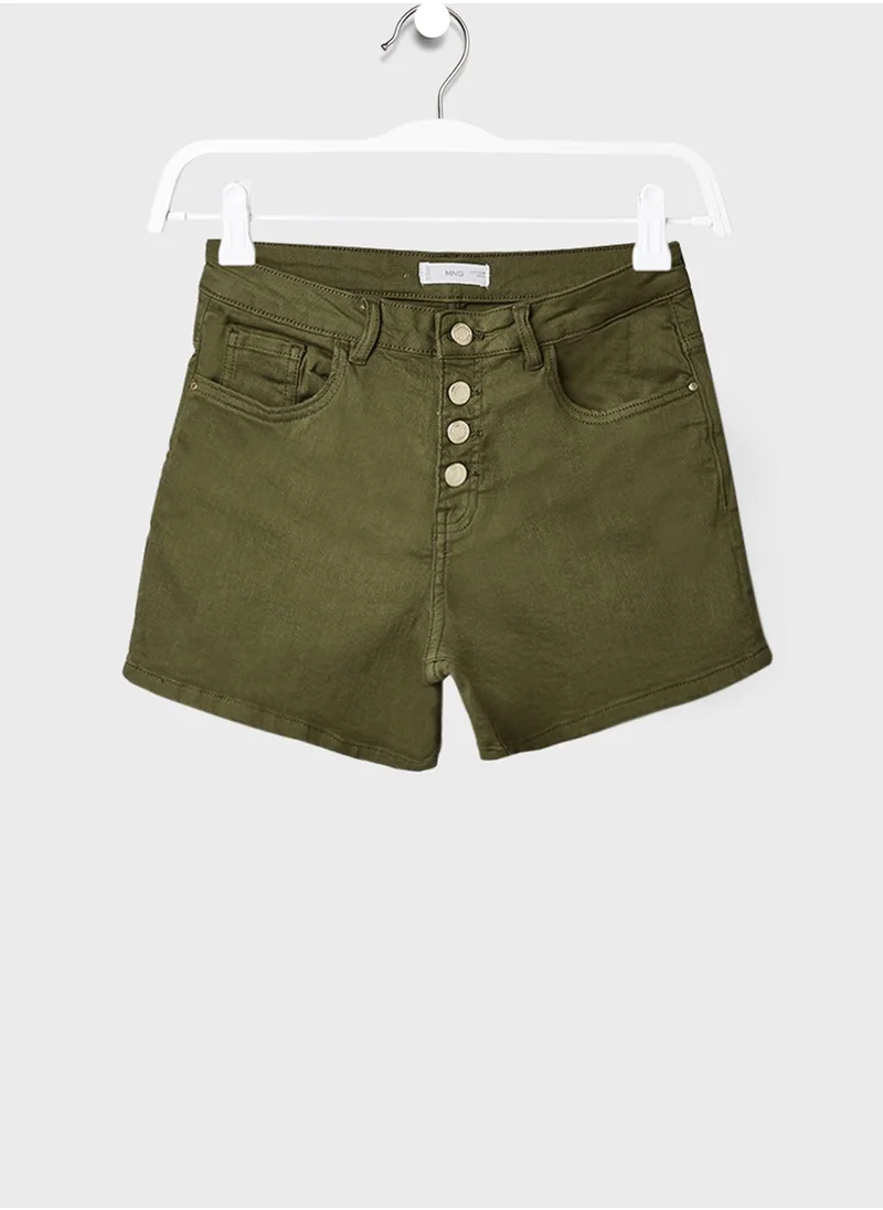 MANGO Youth Teen Buttoned Denim Shorts