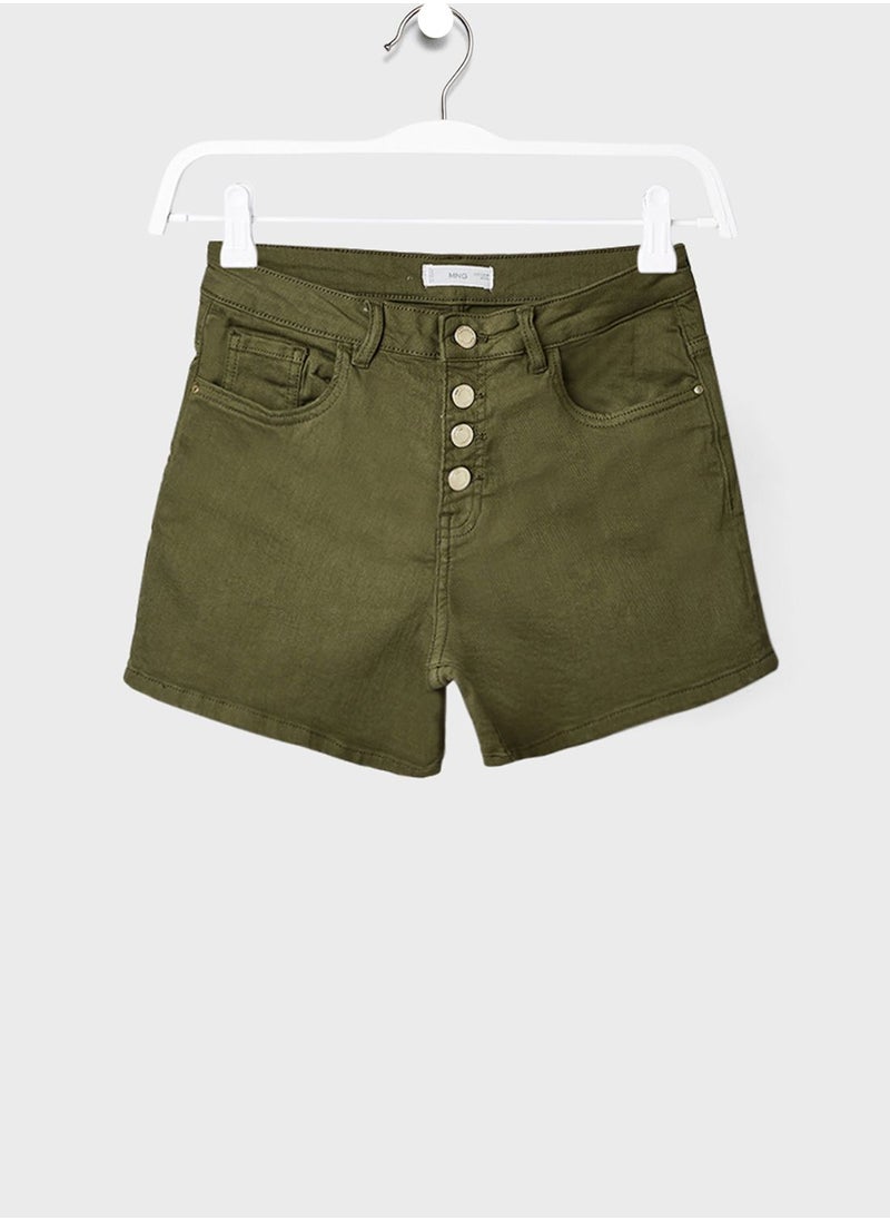MANGO - Youth Teen Buttoned Denim Shorts - Image 1