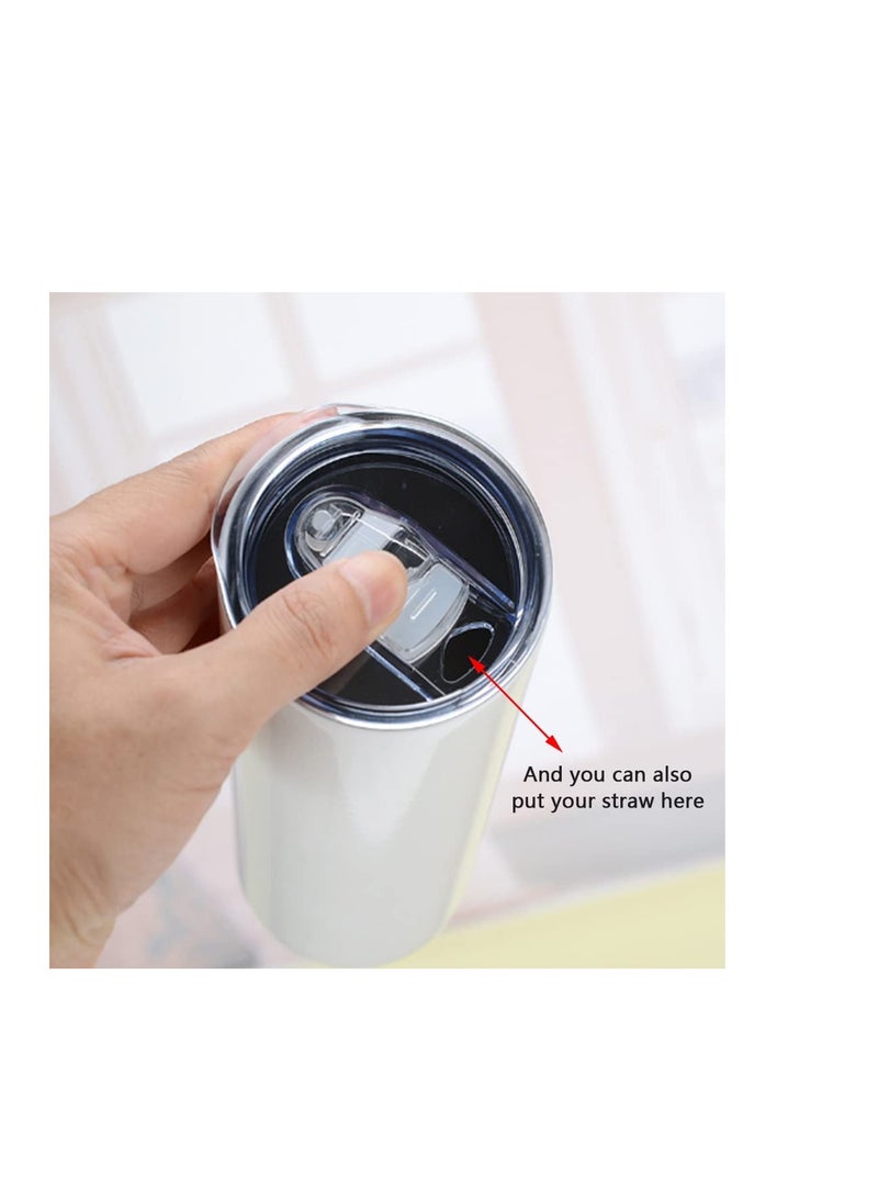 SYOSI 20oz Skinny Tumbler Replacement Lids 3 Pack 2 75in Cup Mouth Compatible with and More Tumbler Cups Spill Proof Splash Resistant Silicone Sliding Covers  - Image 3