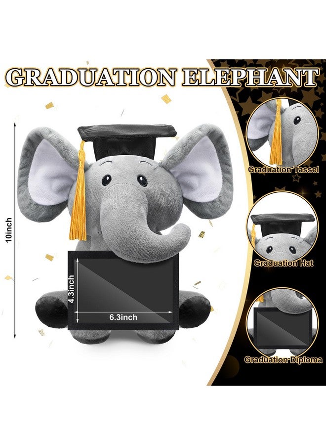 Geelin 10'' 2025 Graduation Elephant Plush with Picture Frame for 4'' x 6'' Photo Cap Tassel Kids Graduation Gifts Stuffed Elephant for Granddaughter Son Girls Boys Preschool Kindergarten School - Image 2