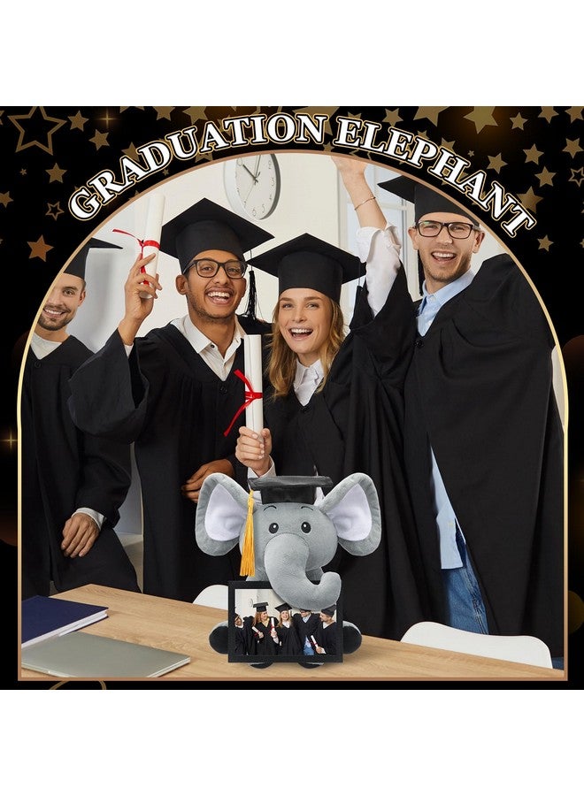 Geelin 10'' 2025 Graduation Elephant Plush with Picture Frame for 4'' x 6'' Photo Cap Tassel Kids Graduation Gifts Stuffed Elephant for Granddaughter Son Girls Boys Preschool Kindergarten School - Image 4