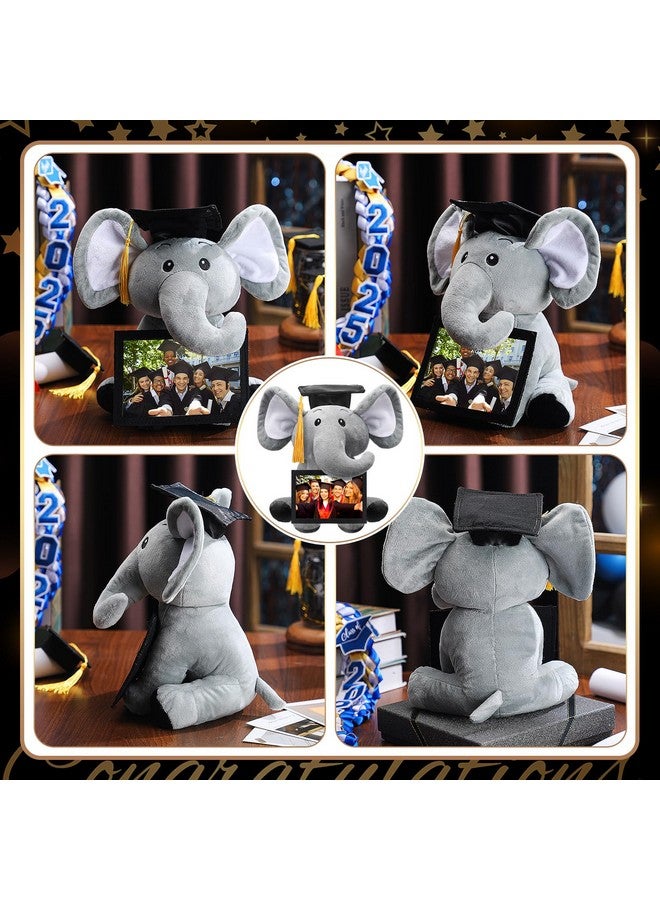Geelin 10'' 2025 Graduation Elephant Plush with Picture Frame for 4'' x 6'' Photo Cap Tassel Kids Graduation Gifts Stuffed Elephant for Granddaughter Son Girls Boys Preschool Kindergarten School - Image 3