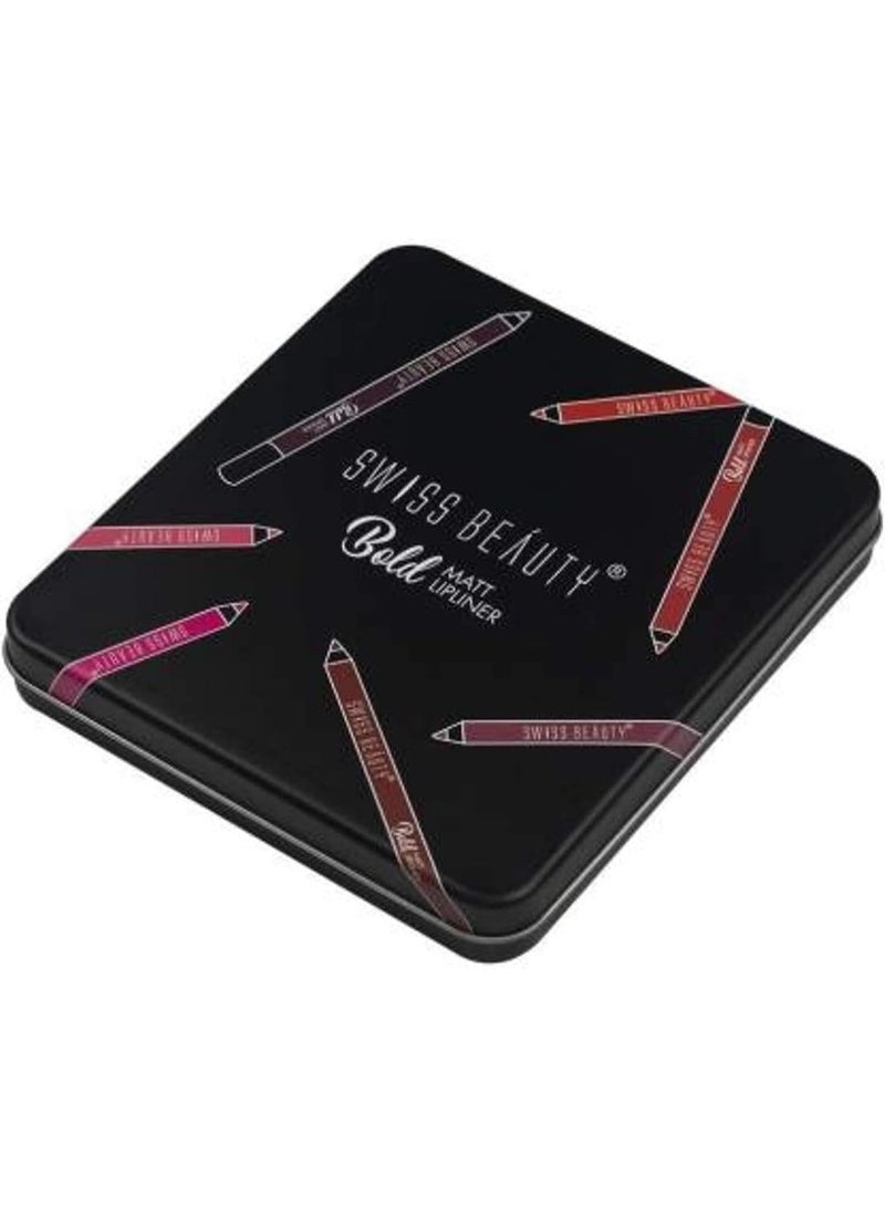 Swiss Beauty Bold Matt Lip Liner | Set of 12 | Long-lasting |Matte Finish | Non-drying, 19.2gm - Image 1