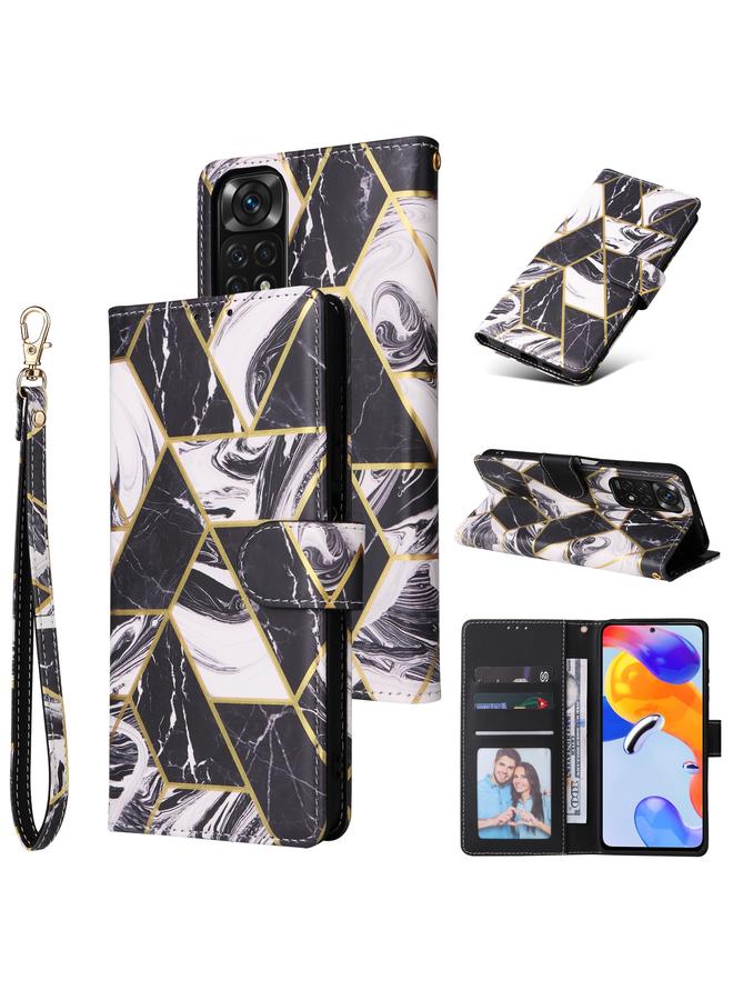 The Bros Case For Xiaomi Redmi Note 11 Pro Marble Bronzing Stitching Horizontal Flip PU Leather Case