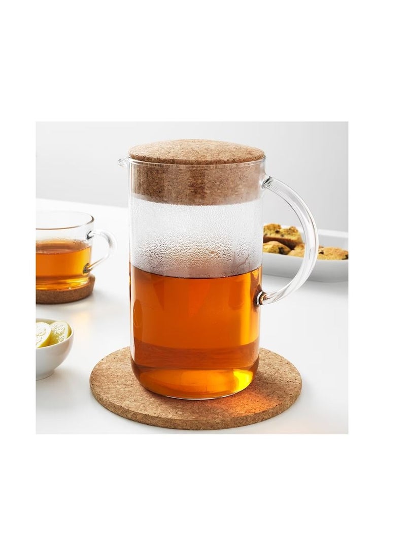 Jug with lid, clear glass/cork1.5 l - Image 3