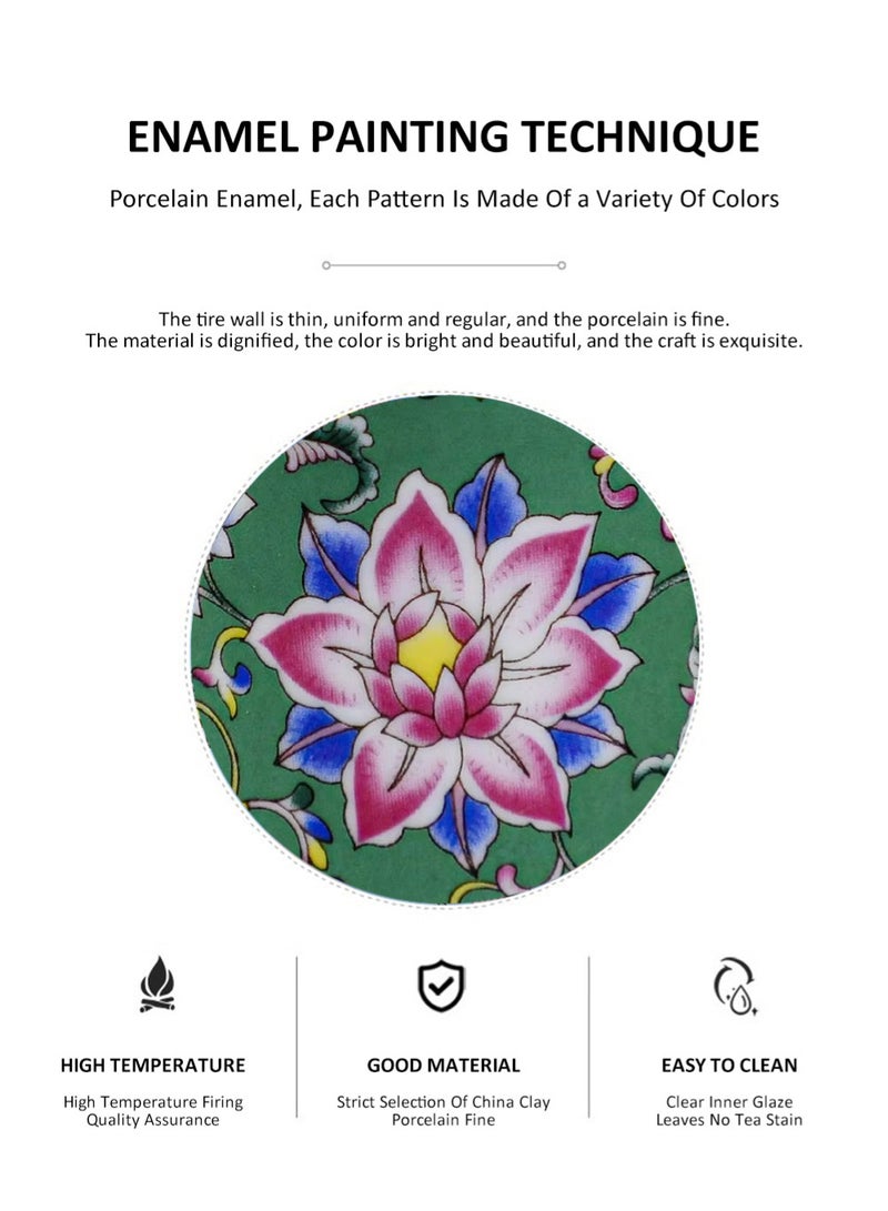 EzzySo 6 أكواب شاي خزفية مع علبة هدايا مجموعة أكواب قهوة بورسلين مزخرفة بأزهار أنيقة، 6 ألوان من الأزهار، مثالية للاستخدام في المنزل، المكتب، والمطعم - Image 5