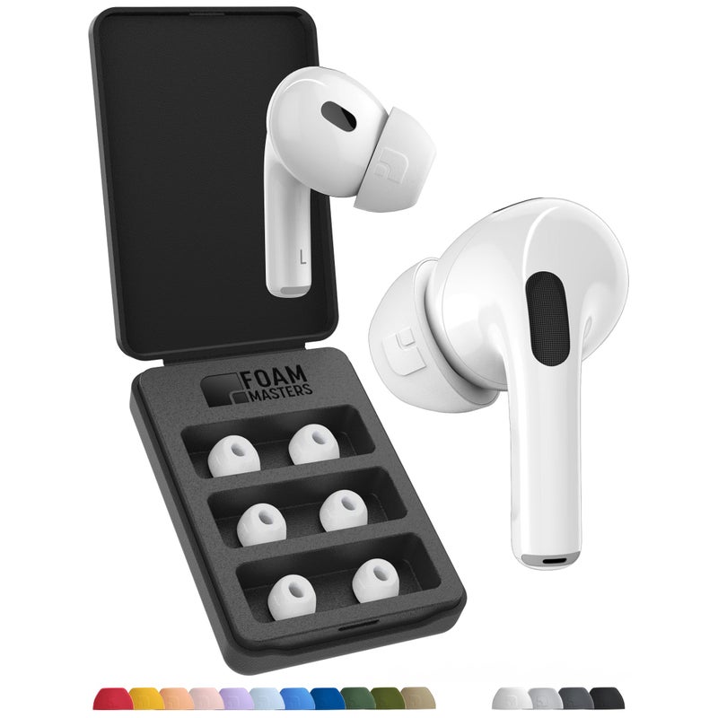 AutoLine Pro Foam Masters Ultra-Premium Memory Foam Ear Tips for AirPods Pro 1st & 2nd Gen | 3 Pairs | Black Magic Version 6.0 | Comfortable | Secure | Better Noise Cancellation | Replacement Buds - White - Image 1