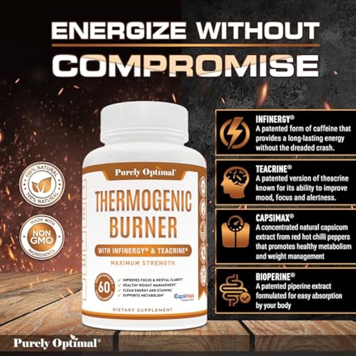 Purely Optimal Thermogenic Fat Burner for Women - Advanced Metabolism Support & Energy Booster - Natural Ingredients, Vegan-Friendly, Non-GMO - 60 Capsules - Image 4