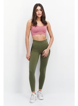 Ufc Women Sportswear Fit Brand Logo Training Leggings, Sage Green  - Image 3