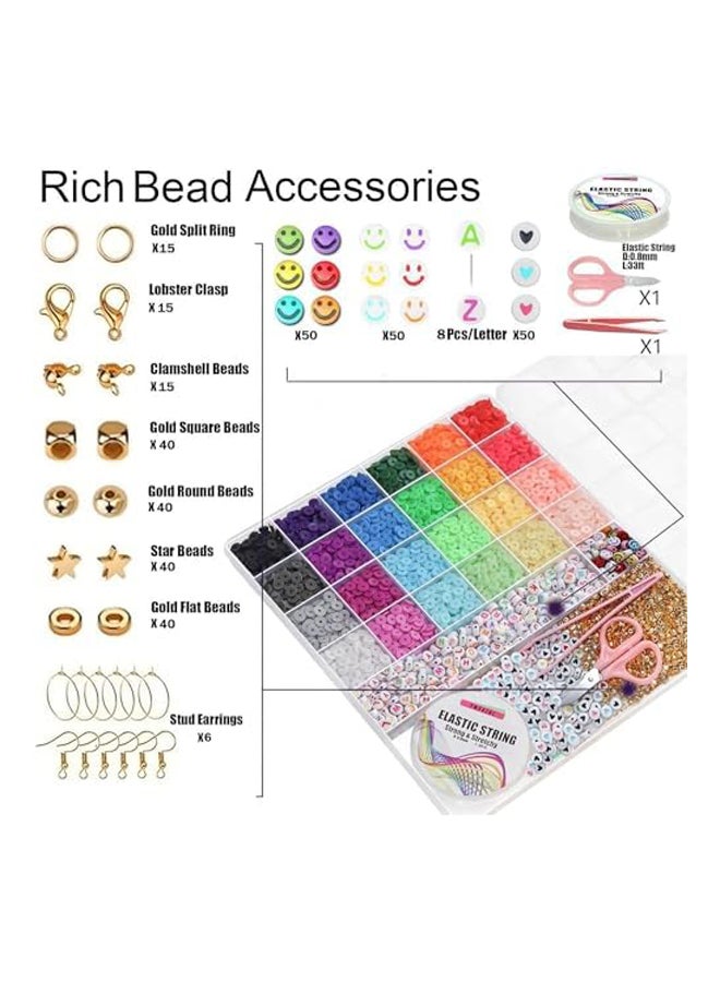 6000+PCS Clay Beads Bracelet Making Kit,24 Colo - Image 4